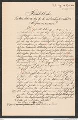 k.k. naturhistorisches Hofmuseum, Intendanzakten 1885-1896 (Hauer), Aktenzahl Z.255/1888, Seite 1